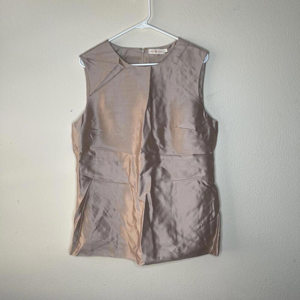 Tory Burch Flawed Sleeveless Tank Style Top Shiny Pink Size 14